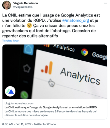 CNIL Google Analytics Breach - Twitter