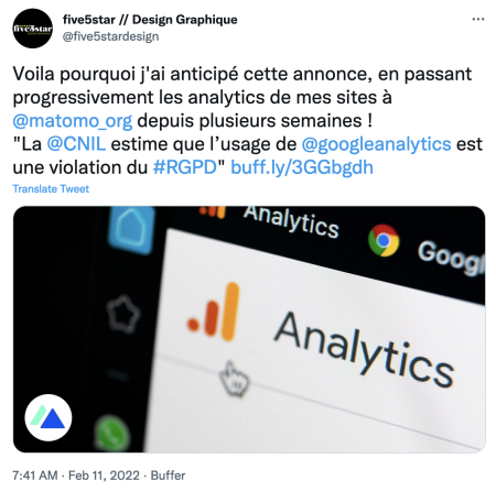 Google Analytics alternative - Twitter